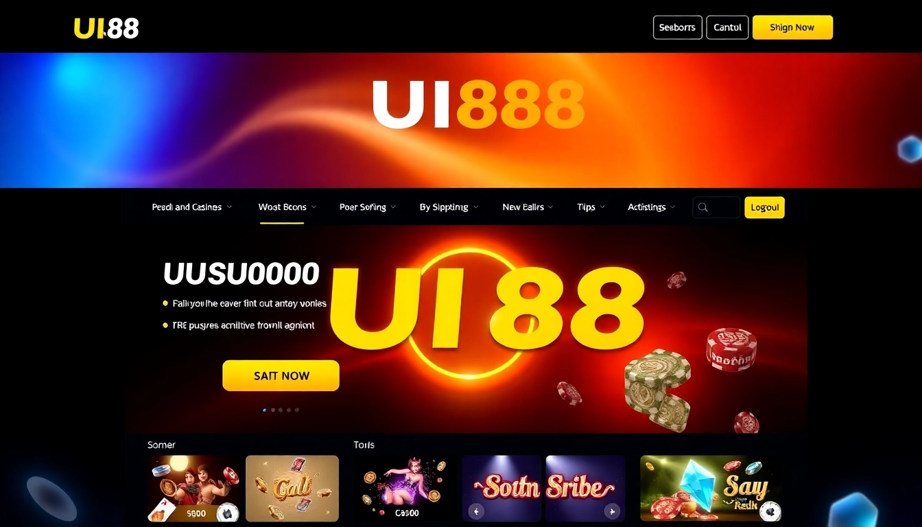 Engaging image showcasing UU88 online casino platform with vibrant colors and modern design elements to attract players seeking exciting gaming experiences.