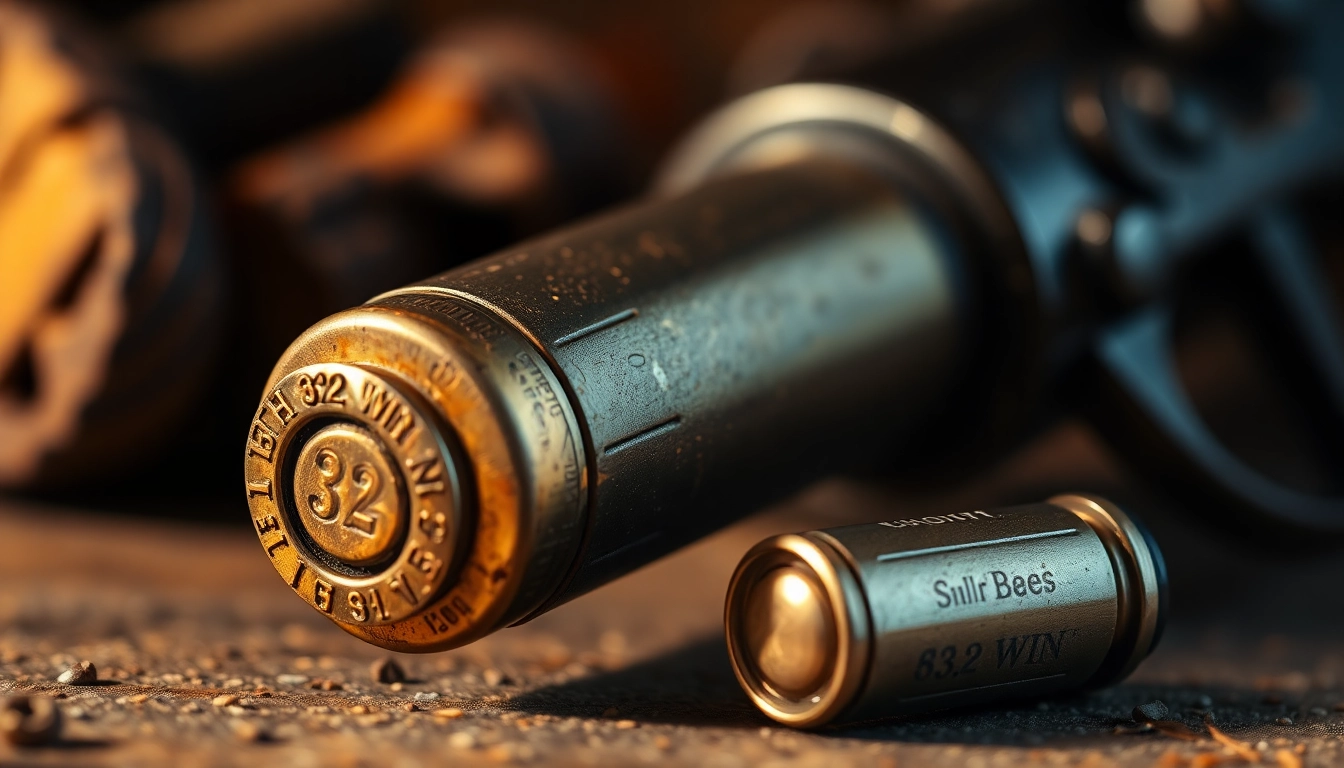 The .32 WIN cartridge showcases historic firearm ammunition, appealing to collectors and shooting enthusiasts alike.