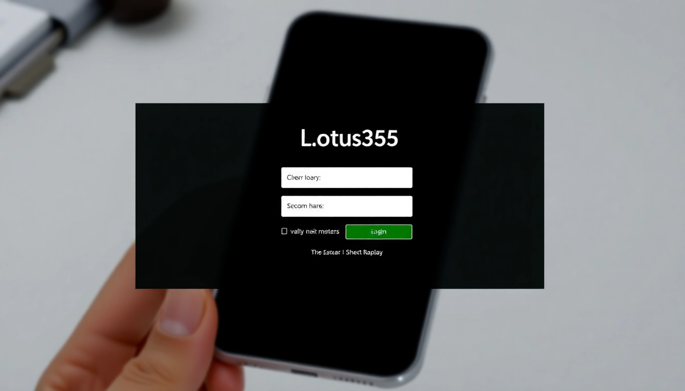 Secure Lotus365 login screen on mobile device showcasing quick access to Indian sports betting platform with vibrant visuals and user-friendly interface.