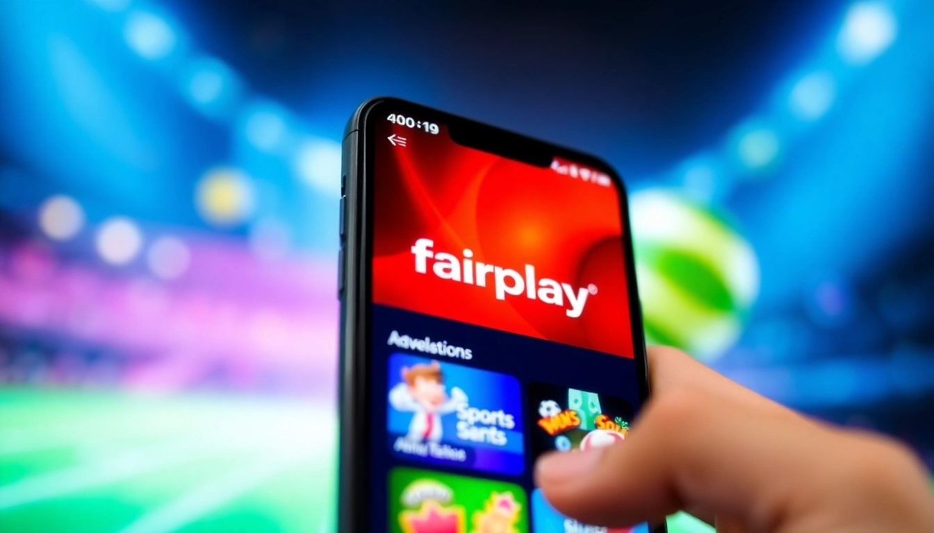 Engaging shot of a user navigating the fairplay app to place online sports bets and casino games seamlessly on their mobile device.