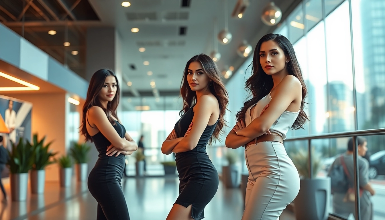 Professional women providing confident and discreet escort services in a stylish setting