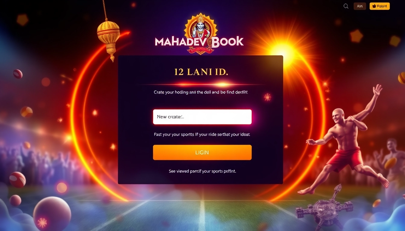 Mahadev book id registration process with user signing up on a vibrant Indian-themed betting