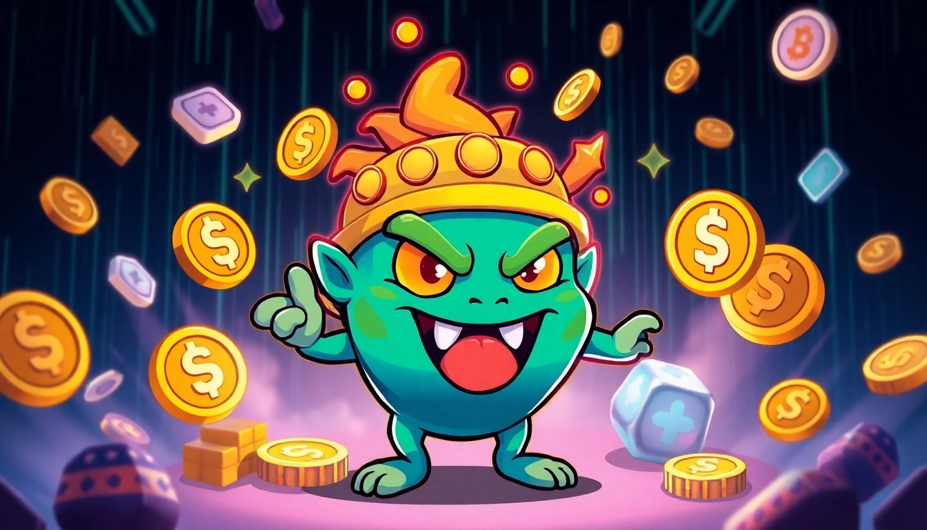 The Angry Pepe Token logo surrounded by multi-chain icons and gamblefi gaming symbols for