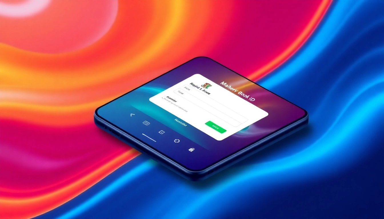 Registering Mahadev book id on a smartphone with secure login, modern design, and betting